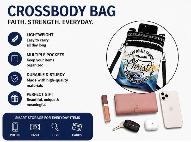 Christian Crossbody Bag I Can Do All Things Through Christ
