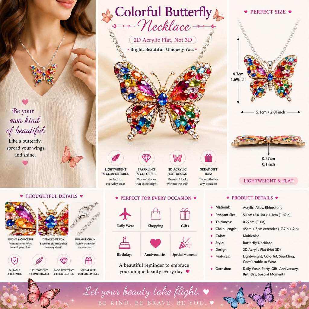 Colorful Butterfly Necklace