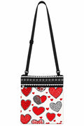 Heart Print Crossbody Phone Bag