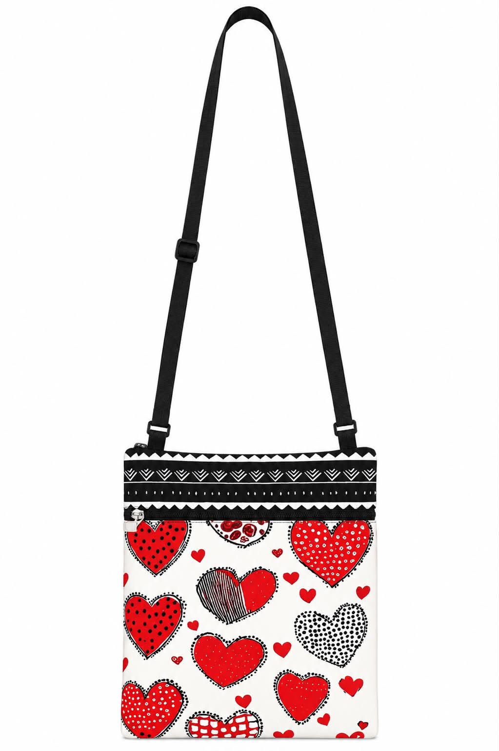 Heart Print Crossbody Phone Bag