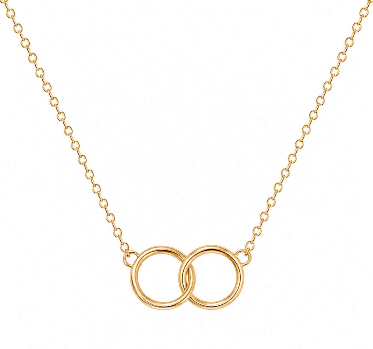 Double Circle Gold Necklace for Women