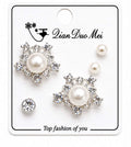 Elegant Pearl & Crystal Earring Set