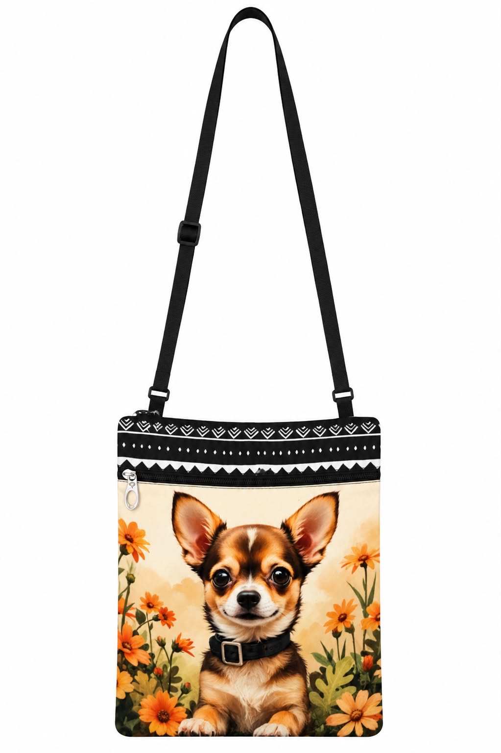 Chihuahua Floral Crossbody Phone Bag