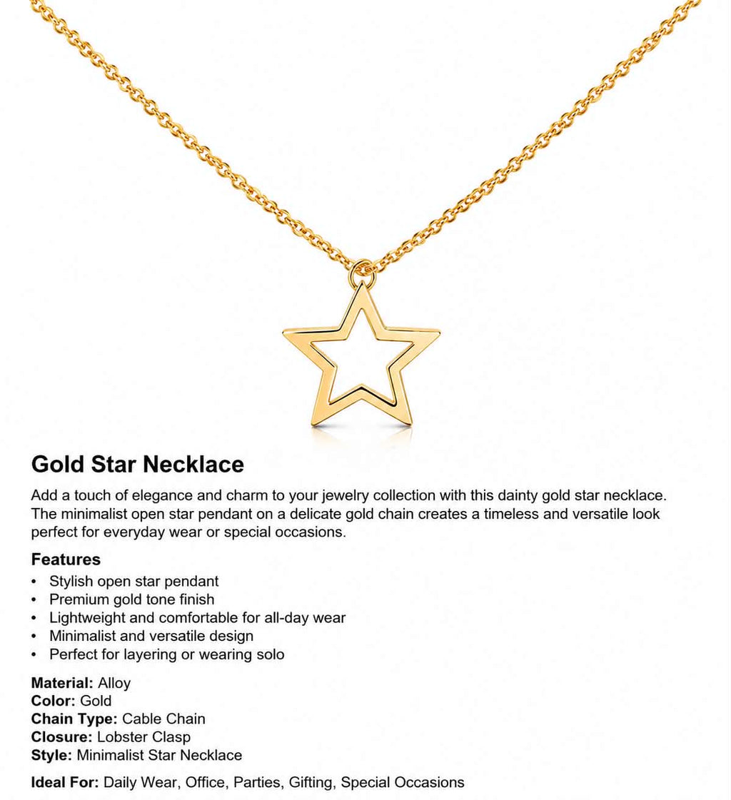 Gold Star Pendant Necklace