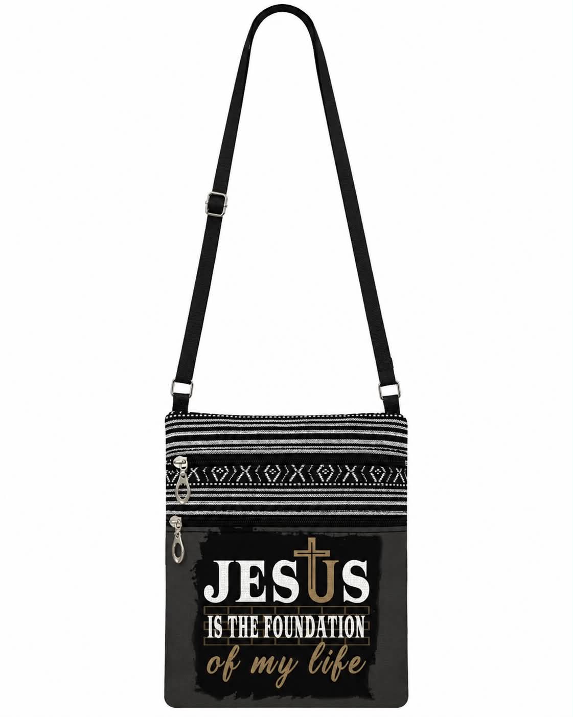 Jesus Is the Foundation of My Life Crossbody Bag Christian Faith-Inspired Purse