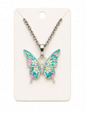 Pastel Butterfly Pendant Necklace
