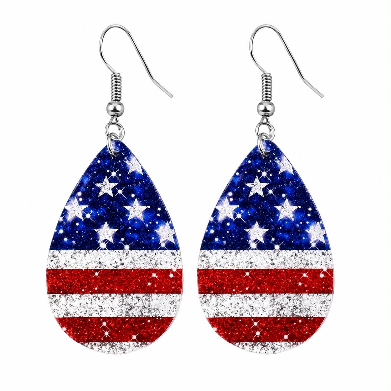 American Flag Teardrop Earrings