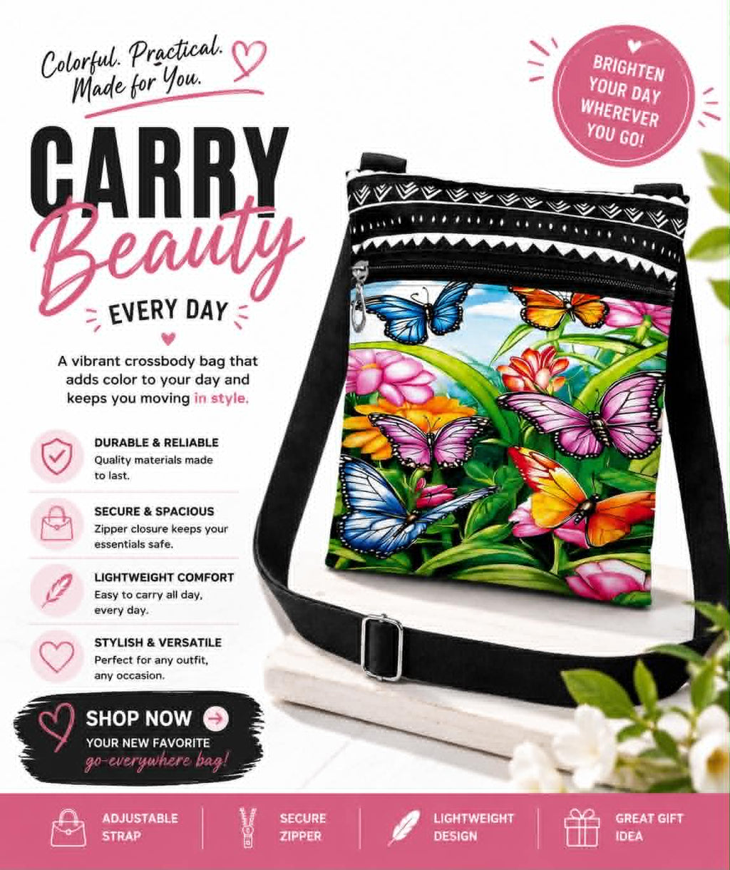 Carry Beauty Every Day Butterfly Crossbody Phone