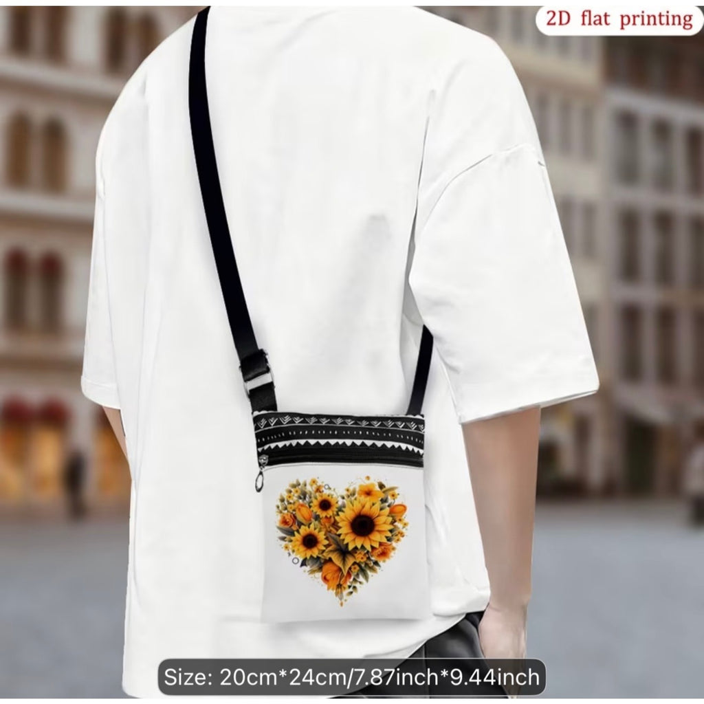 Sunflower Women Crossbody Bag with Adjustable Strap