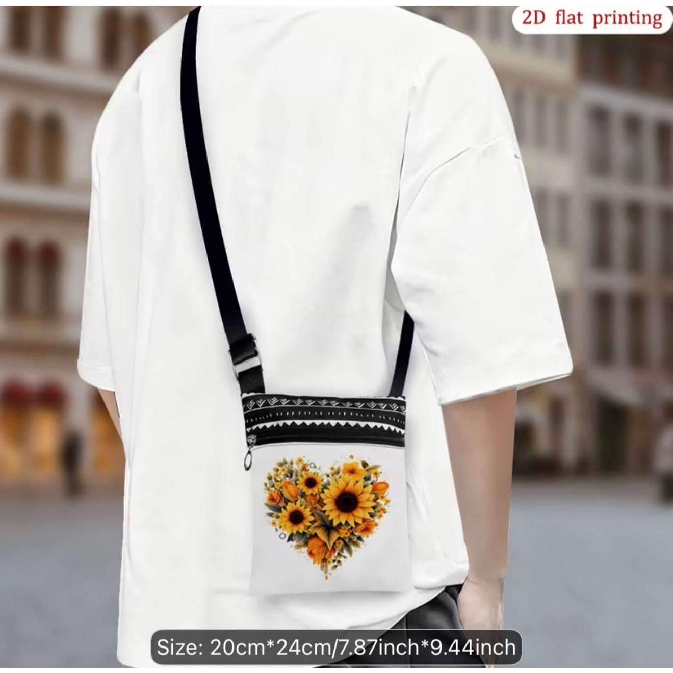 Sunflower Women Crossbody Bag with Adjustable Strap