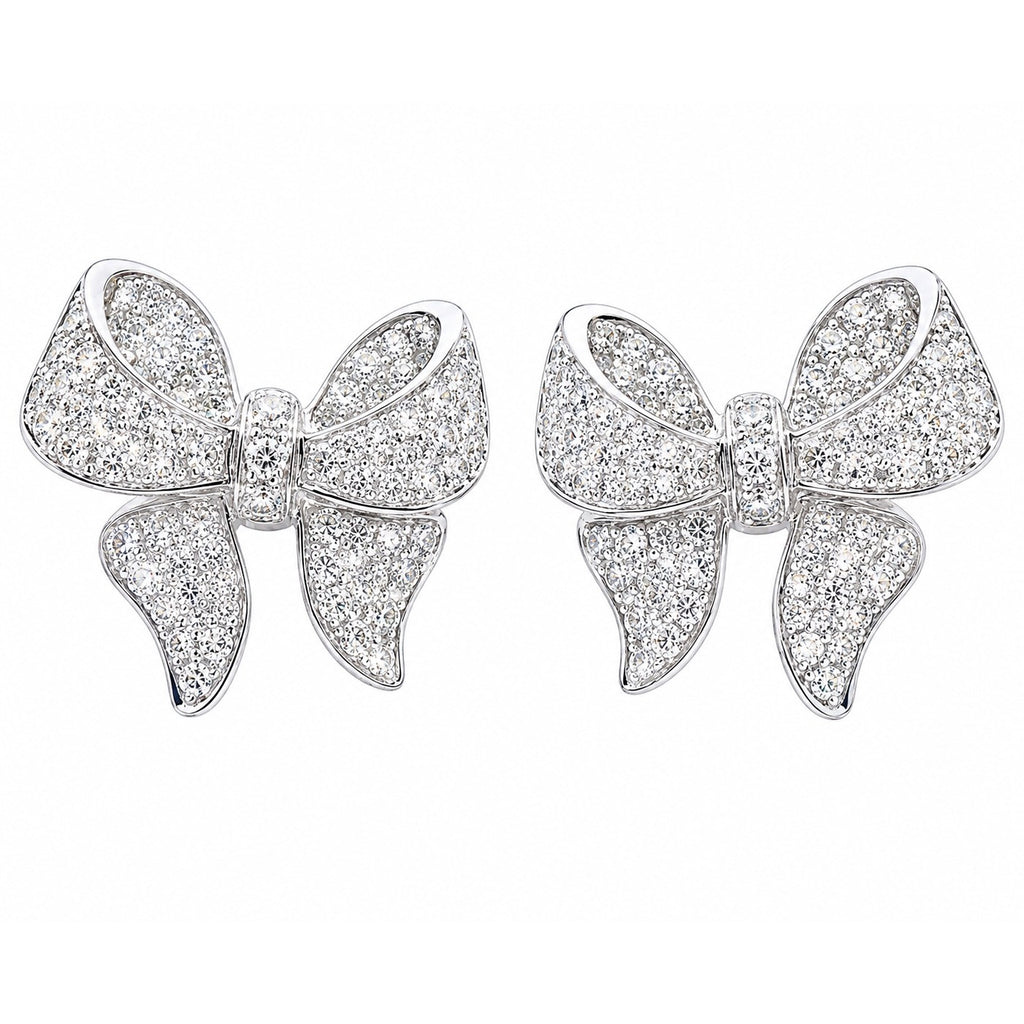 Bowknot Stud Silver Earrings