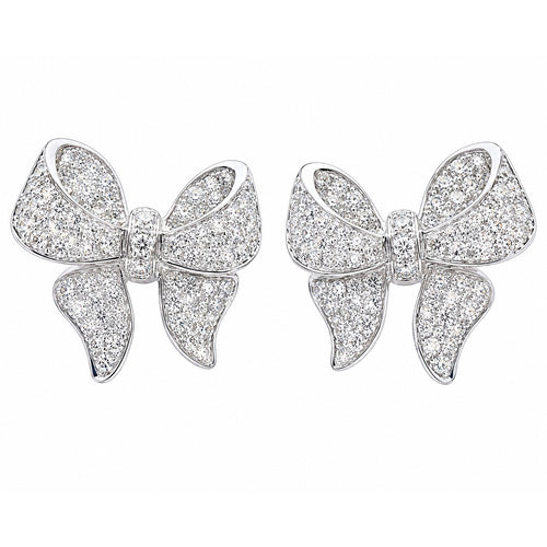 Bowknot Stud Silver Earrings