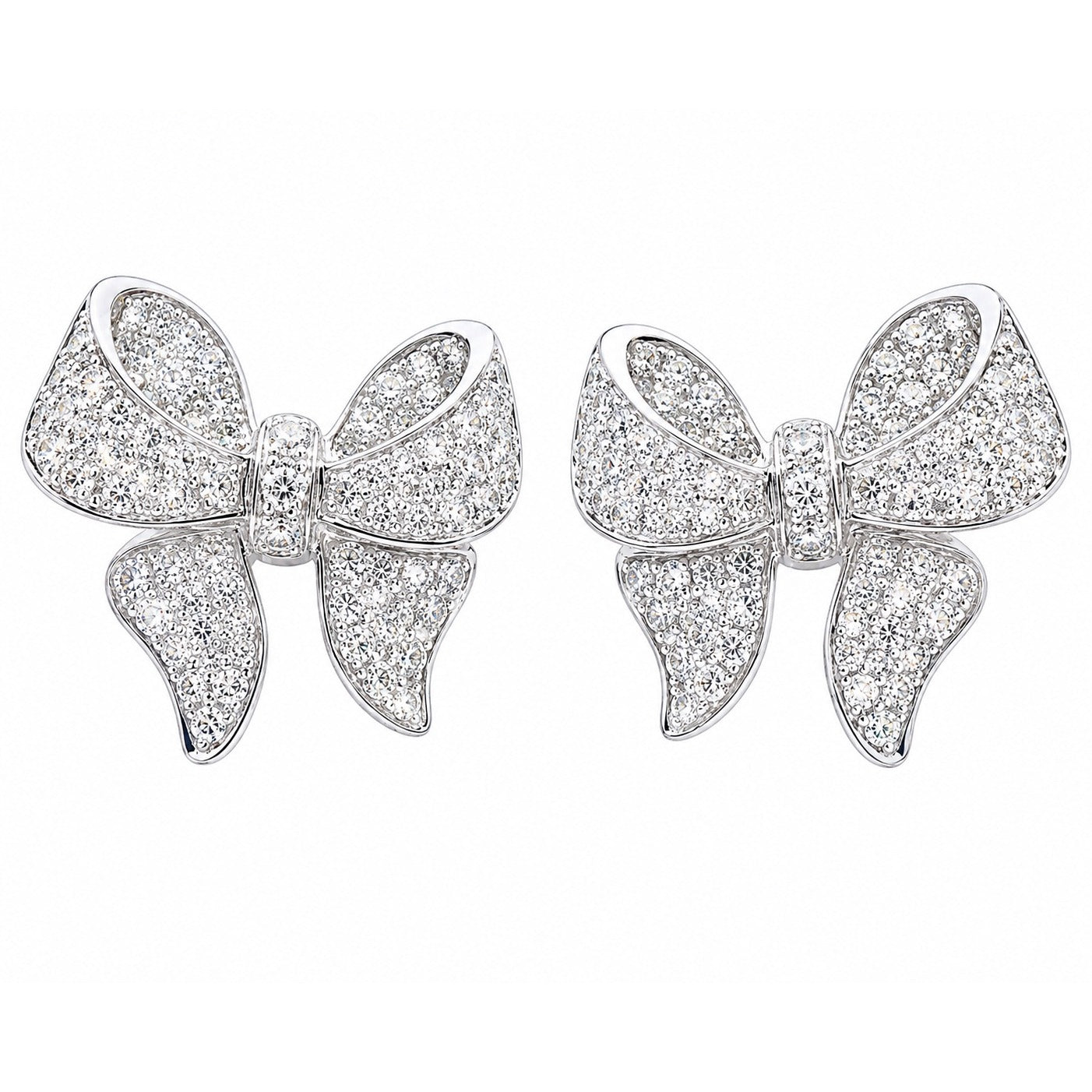 Bowknot Stud Silver Earrings