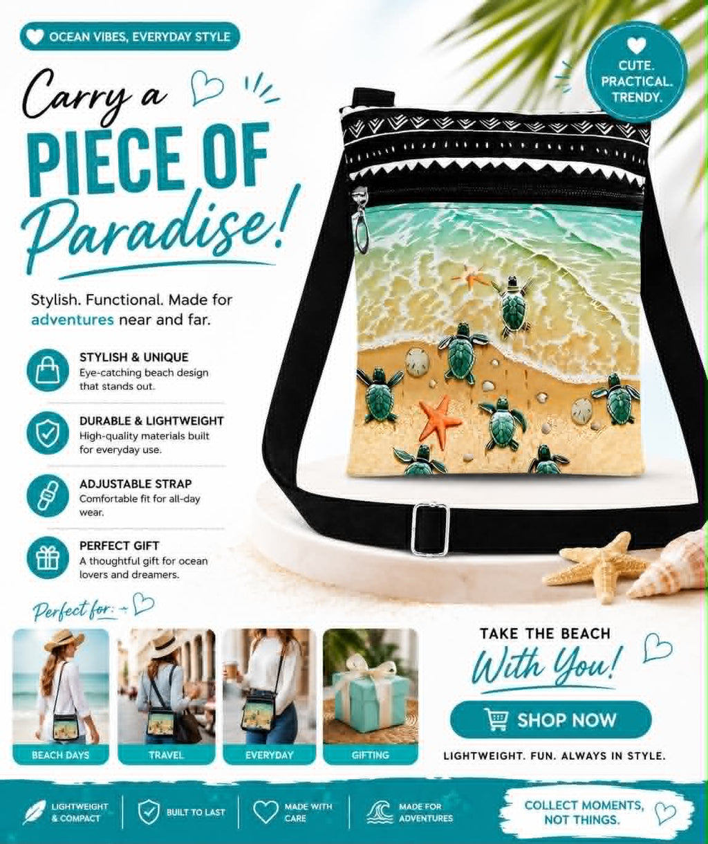 Carry a Paradise Turtles Crossbody Phone Bag