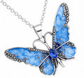 Blue Butterfly Pendant Necklace