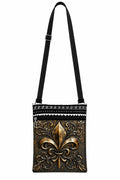 Fleur De Lis Design Crossbody Bag