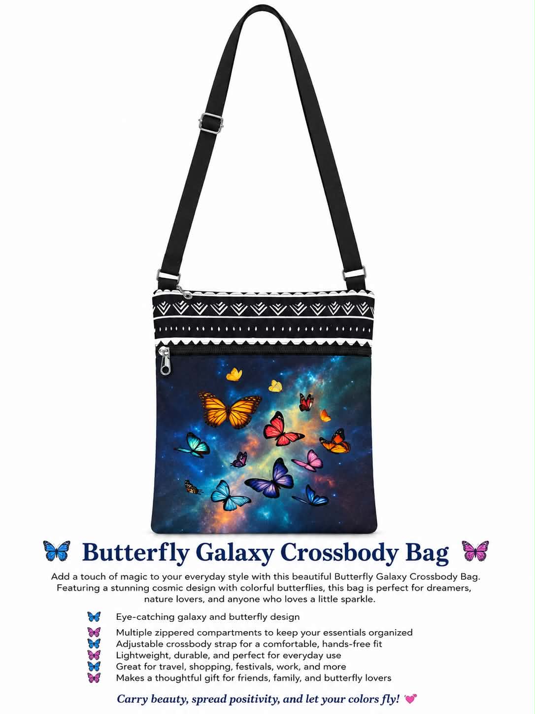 Butterfly Galaxy Crossbody Bag