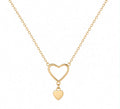 Gold Heart Pendant Necklace for Women Minimalist Open Heart Charm Necklace