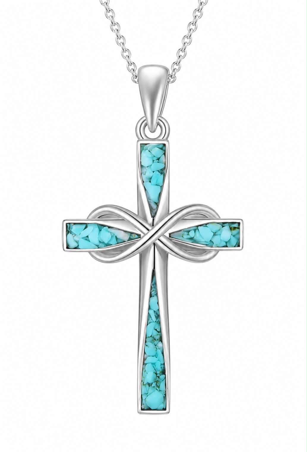 Turquoise Cross Pendant Necklace