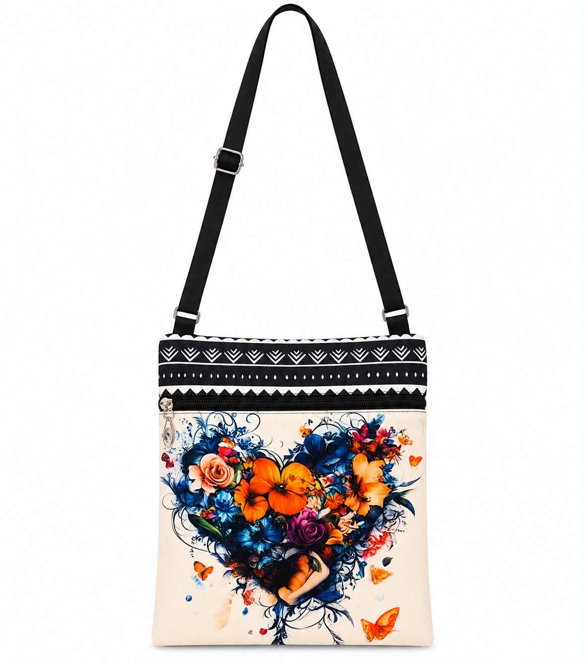 Floral Heart Crossbody Bag