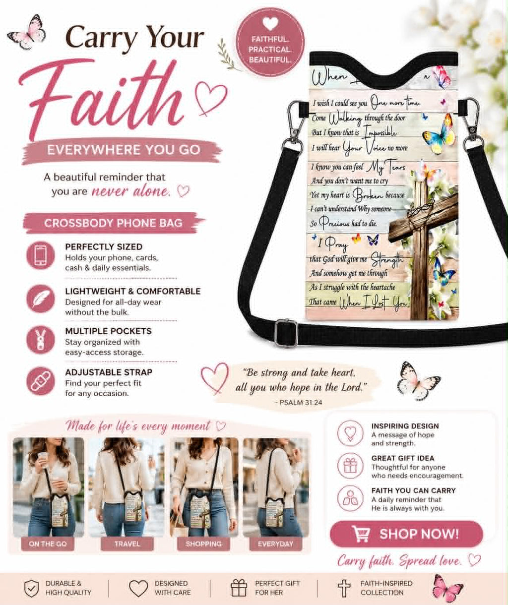 Cross Inspirational Crossbody phone Bag