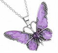 Purple Butterfly Pendant Necklace