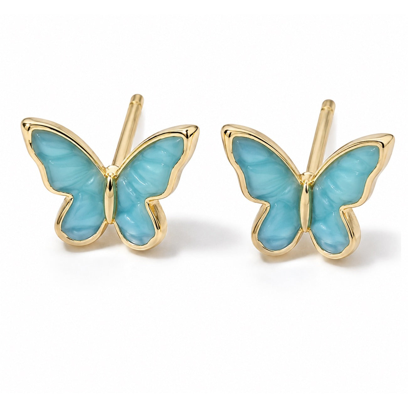 Butterfly-Shaped Earrings Blue