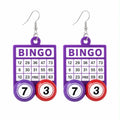 Purple Bingo Card Earrings Fun Bingo Lover Gift