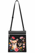 Chihuahua Floral Crossbody Bag