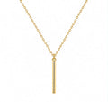Minimalist Gold Bar Pendant Necklace for Women