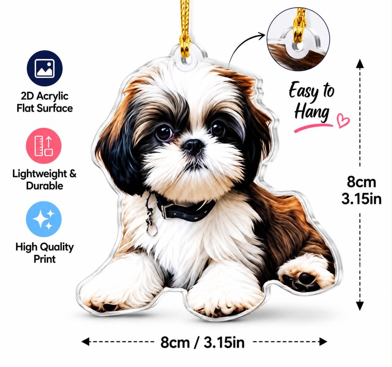 Forever By Your Side Shih Tzu Acrylic Ornament