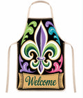 Unisex Flat Apron, Vintage Iris