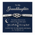 To My Granddaughter Infinity Heart Engraved Inspirational Bracelet Gift