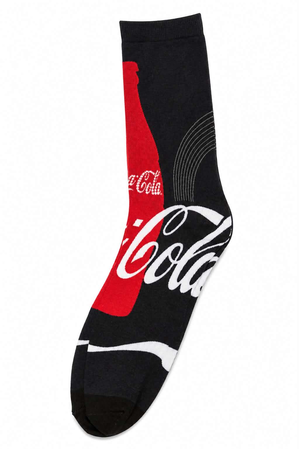 Coca-Cola Crew Socks Black Red Novelty Socks Soft Stretch Casual Socks Gift for Soda Lovers