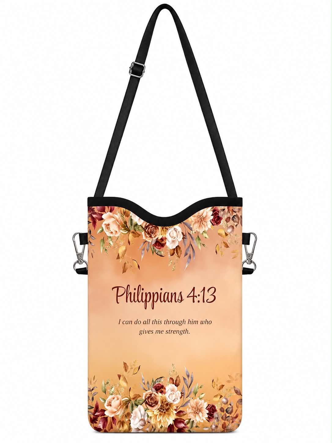 Philippians 4:13 Floral Crossbody Phone Bag