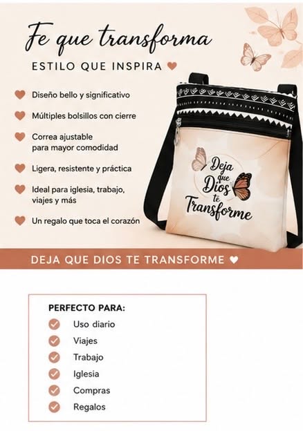 Bolso Crossbody  Deja Que Dios Te Transforme