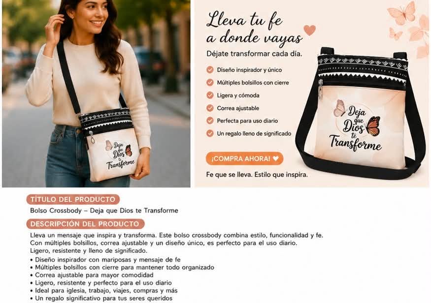 Bolso Crossbody  Deja Que Dios Te Transforme